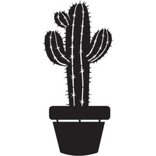 Saksı Çiçeği Kaktüs Oto Motor Laptop Duvar Folyo Sticker (Tip 4) 10X22 cm