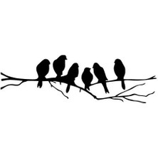 Daldaki Kuşlar - Araç, Oto, Laptop, Duvar Uyumlu Sticker 60*18 cm