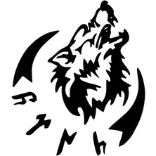 Göktürkçe Kurt - Araç, Oto, Laptop, Duvar Uyumlu Sticker 25*30 cm