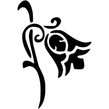 Bükük Lale Sticker Oto Motor Laptop Duvar Folyo Sticker 10X14 cm