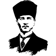 Mustafa Kemal Atatürk Oto Motor Laptop Duvar Folyo Sticker 10X14 cm