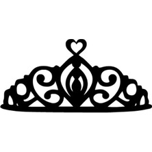 Kalpli Taç Oto Özel Yeni Sticker Siyah 30 x 15 cm