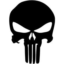 Punisher Kafa - Araç, Oto, Laptop, Duvar Uyumlu Sticker 15*21 cm