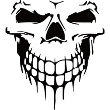 Kafatası Oto Motor Laptop Duvar Folyo Sticker 50 x 55 cm