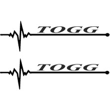 Nabız Ritm Oto Cam Yapışkan Arma Togg 30 x 8 cm