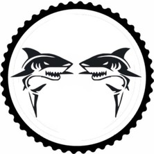 Köpek Balıkları Tasarım Sticker 20 x 20 cm