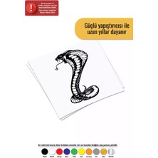 Sinirli Kobra Yılanı Sticker Oto Motor Laptop Duvar Folyo Sticker 20X 20 cm