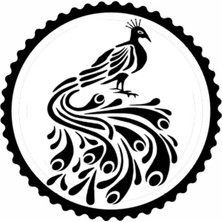 Tavus Kuşu Tasarım 3.model Sticker 10 x 10 cm