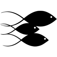 Balık Ailesi (Oto-Motor-Laptop-Duvar-Dekor) 10 x 6 cm