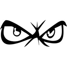 Kızgın Gözler Sticker Oto Motor Laptop Duvar Folyo Sticker 10X4 cm