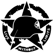 Us Army Kask Yıldızlı Sticker (Oto-Motor-Laptop-Duvar-Dekor) 20 x 20 cm