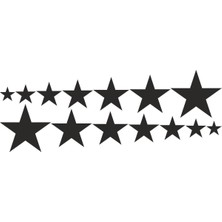 Sıralı YILDIZ14'LÜ Oto Motor Laptop Duvar Folyo Sticker 15X4 cm Lcst [lcst]