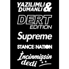 Oto Arka Cam Sticker Model 31 Beyaz 20 x 5 cm