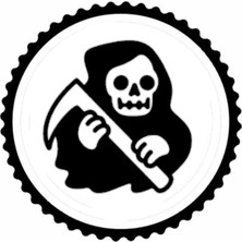 Tırpanlı Cadı Tasarım Sticker 10 x 10 cm