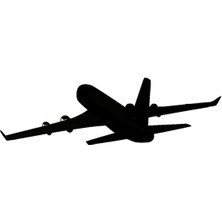 Yolcu Uçağı Oto Motor Laptop Duvar Folyo Sticker (Tip 5) 10X3 cm