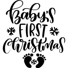 Babys First Christmas 3 Sticker Oto Motor Laptop Duvar Folyo Sticker 20X22 cm