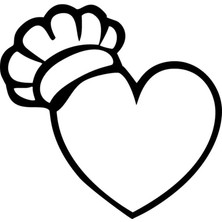 Aşçı Şapkalı Kalp Sticker Oto Motor Laptop Duvar Folyo Sticker 10X10 cm