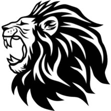Aslan Tasarımlı Sticker Tip 2 (Oto-Motor-Laptop-Duvar-Dekor) 10 x 10 cm