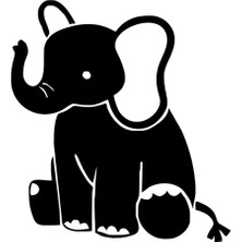 Sevimli Fil Sticker Oto Motor Laptop Duvar Folyo Sticker 20X22 cm