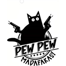 Sinirli Kedi Oto Arka Cam Sticker 15 x 16 cm