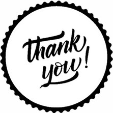 Ingilizce Teşekkür Tasarım Sticker 20 x 20 cm