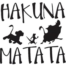Hakuna Matata Sticker (Oto-Motor-Laptop-Duvar-Dekor) 20 x 20 cm
