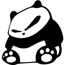Sinirli Panda (Oto-Motor-Laptop-Duvar-Dekor) 10 x 10 cm