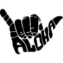 Aloha El Illustration Sticker (Oto-Motor-Laptop-Duvar-Dekor) 10 x 7 cm