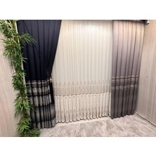 Nivemeshome FT632255 V-5422 Antakya Gri 1/3 Sık Pileli Fon Perde Apm