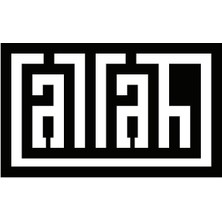 Latin Harfleri Ile Allah Lafzı (Oto-Motor-Laptop-Duvar-Dekor) (Tip 1) 20 x 12 cm