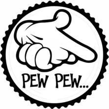 Pew Pew Tasarım Sticker 10 x 10 cm