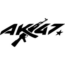 AK47 Sticker (Oto-Motor-Laptop-Duvar-Dekor) 20 x 8 cm