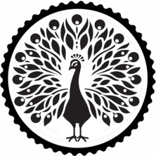 Tavus Kuşu Tasarım 2.model Sticker 10 x 10 cm