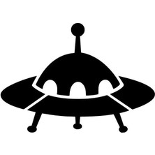 Ufo - Araç, Oto, Laptop, Duvar Uyumlu Sticker 20*14 cm Uyumlu