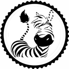 Sevimli Zebra Tasarım Sticker 10 x 10 cm