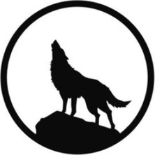 Dolunay ve Kurt (Oto-Motor-Laptop-Dekor) Sticker 10 x 10 cm