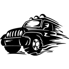 Off Road Jeep Sticker (Oto-Motor-Laptop-Duvar-Dekor) 10 x 6 cm