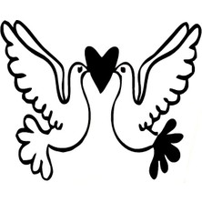 Öpüşen Kuşlar Sticker Tip 1 Sticker 10 x 8 cm