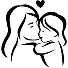 Anne ve Bebek Sticker (Oto-Motor-Laptop-Duvar-Dekor) 10 x 10 cm