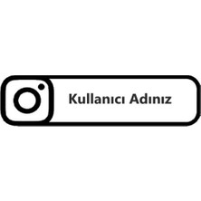 Instagram Logo Kişiye Özel Hesap Ismi Sticker 26 x 7 cm