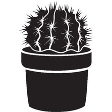 Saksı Çiçeği Kaktüs (Oto-Motor-Laptop-Duvar-Dekor) (Tip 6) 10 x 15 cm