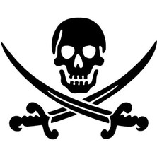 Korsan Arması Sticker Oto Motor Laptop Duvar Folyo Sticker 30X24 cm