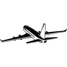 Yolcu Uçağı Oto Motor Laptop Duvar Folyo Sticker (Tip 4) 30X9 cm