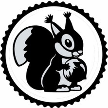 Fındık Yiyen Dincap Tasarım Sticker 30 x 30 cm