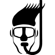 Şnorkelli Dalgıç Sticker (Oto-Motor-Laptop-Duvar-Dekor) 10 x 16 cm