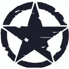 Yıpranmış Askeri Yıldız Sticker (Oto-Motor-Laptop-Duvar-Dekor) 10 x 10 cm