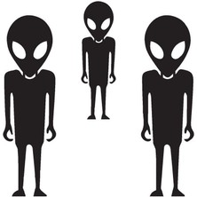 Uzaylı Aile Temalı Oto Motor Laptop Duvar Folyo Sticker 10X10 cm