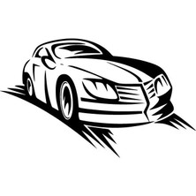 Spor Araba Sticker (Oto-Motor-Laptop-Duvar-Dekor) 10 x 6 cm