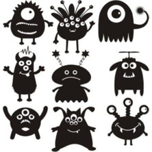 Sevimli Desen Çocuk Odası Dekor Için Yapışkan Arma 26 x 27 cm