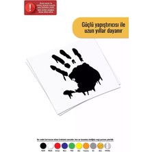 Kanlı El Sticker Oto Motor Laptop Duvar Folyo Sticker 10 x 13 cm
